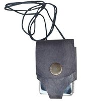 for Zippo Genuine Leather Heavy Duty Pouches Lighter Holder Case Handmade Pouch Accessories by Ebsem (Neck Cord, Vintage Gray)