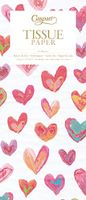 Caspari Happy Hearts 8983tis Pack of 4 Sheets of Tissue Paper – Ivory
