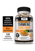 Kaya Naturals Turmeric Platinum, 120 Count Capsules, Bioperine, Premium Pain Relief & Joint Support with 95% Standardized Curcuminoids (120 Capsules)