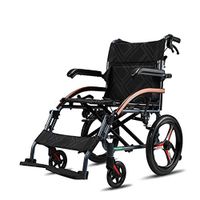 Hong Tai Yang XF Wheelchair Transport Chair, Aluminum-Magnesium Alloy Folding 18-inch Wide Seat, Comfortable Armrest Swinging Pedal, Rear Wheel Size 16 Inches Armchairs (Color : Black)
