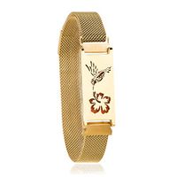 Anavia Personalized Adjustable Hummingbird Aromatherapy Essential Oil Diffuser Magnetic Mesh Bracelet 316L Stainless Steel Jewelry for Women Girl, 12 Refill Pads Box, Back Engraving