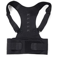 Magnetic Therapy Posture Corrector Back Brace Shoulder Spine Back Lumbar Support Belt for Men Women Pain Relief Corset (Black,L)