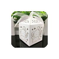 50Pcs/Set European Pyramid Candy Box Organizer 5 Colors Triangular Ribbon Wedding Sweets Gift Bag for Wedding Favor Supplies,White D,Other