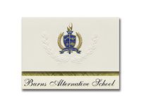 Signature Announcements Burns Alternative School (Burns, OR) Graduation Announcements, Presidential style, Elite package of 25 with Gold & Blue Metallic Foil seal