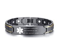 XUANPAI Breast Cancer NO Needle OR BP ON Right ARM Magnet Therapy Medical Alert ID Bracelet
