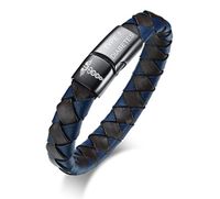 VNOX Medical Symbol Caduceus Type 1 Diabetes Genuine Leather Braided Stainless Steel Magnetic Clasp Cuff Bracelet