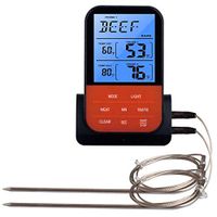 Lyperkin Wireless Barbecue Meat Thermometer Dual-Probe Electronic Waterproof Household Digital Cooking Food Meat Thermometer with Dual Probe for Smoker Grill BBQ Thermometer