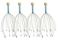 zdyCGTime Massager 4-Pack – Handheld Head Massage Tingler, Deep Relaxation & Stress Reduction & Stimulation of Scalp Neck Massager (Blue)