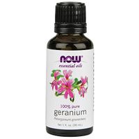 NOW Essential Oils, Geranium Oil, Soothing Aromatherapy Scent, Steam Distilled, 100% Pure, Vegan, 1-Ounce