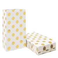 Gold Polka Dot Paper Bags Small Paper Party Treat Bags for Party Favors Supplies by ADIDO EVA (25 PCS 5.1 x 3.1 x 9.4 in)