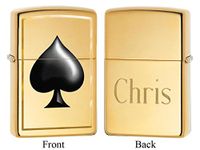Personalized Zippo Brass Spade Zippo Lighter with Free Engraving