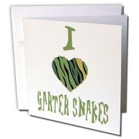 Camo Colored Striped I Love Garter Snakes - Greeting Cards, 6 x 6 inches, set of 12 (gc_122020_2)