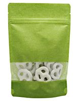 BAP 4 oz Lime Green Rice Paper Stand up Pouch, Zip (100 pcs)- 5 Mil Thickness