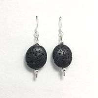 Essential Oil Diffuser Earrings Lava Stone Sterling Silver