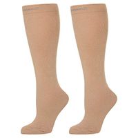 CompressionZ Compression Socks for Men & Women - 30 40 mmHg Graduated Medical Compression - Travel, Edema, Diabetics - Swelling in Feet & Legs - L, Nude