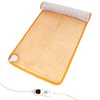 Heating Pad for Cramps Back Pain Relief -Diwenhouse Neck Shoulders Large Heat Pad Fast Heats Up Hot Therapy Auto Shut Off (12"x24", Cream Yellow)