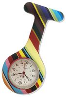 Boolavard TM Nurses Fashion Coloured Patterned Silicon Rubber Fob Watches - Rainbow