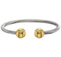 Stainless Steel"Nautical" Gold Bangle Bracelet - Medium