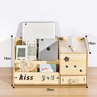 T-ZJHC Tissue Box Remote Control Storage Box Living Room Creative Coffee Table European Wood Multi-Function Tray Home, Large Oak