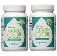 Manitoba Harvest Hemp Foods Hemp Oil Soft Gels, 1000 mg, 60 Count (2 Bottle)