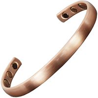 Holistic Magnets Large Magnetic Bracelet Mens Womens Copper Bracelet for Arthritis Pain Relief Natural Magnetic Therapy Solid Copper Cuff (CR)-Classic (L: Wrist 7.5-8.5 inch)