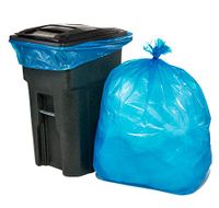 Plasticplace 64-65 Gallon Recycling Trash Bags for Toter │1.5 Mil │ Blue Heavy Duty Garbage Can Liners  │ 50” x 60” (50 Count)