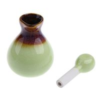 Ceramic Jar Aroma Diffuser Essential Oil Bottle Aromatherapy Empty Container Decoration for Spa Salon - Pink/Green/Blue - Green