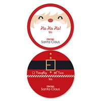 Big Dot of Happiness Jolly Santa Claus - Large Sticker Christmas Gift Tags - from Santa Stickers Gift Stickers - Set of 8