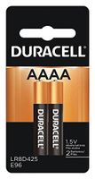DURACELL MX2500B2PK Non-rechargeable Battery, Alkaline, 1.5 V, AAAA, Raised Positive and Flat Negative (5 pieces)