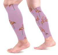 AHOMY Sports Calf Compression Sleeves Love Flamingos Hearts Leg Compression Socks for Men and Women