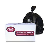 Jaguar Plastics D38634BN Industrial Drum Liners, Rolls, 2.7mil, 38 x 63, Black, 50 Bags per Roll