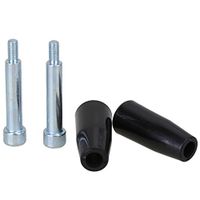 Yibuy 2pcs Handwheel Screw On 6mm Thread Diameter Revolving Handle Grip 50mm Length