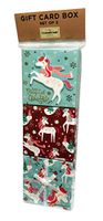 Merry Christmas Holiday Gifting Set of Three Novelty Gift Card Boxes (Unicorns)