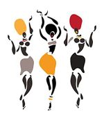 African dancers silhouette Car Motorcycle Bicycle Skateboard Laptop Luggage Vinyl Sticker Graffiti Laptop Decals Bumper Stickers by august999
