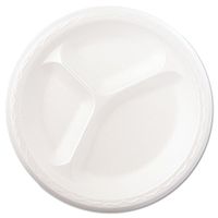 GNP 83900 Foam Dinnerware, Plate, 3-Comp, 8 7/8quot; Dia, White, 125/Pack, 4 Packs/Carton
