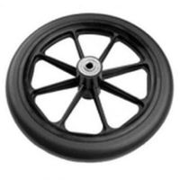 Caster Assembly, 8 X 1 Inch, 8-Spoke Black, Black Urethane Tire, 5/16 Inch Bearing, 2-5/16 Inch Hub for E & J Powerchair Wheelchair