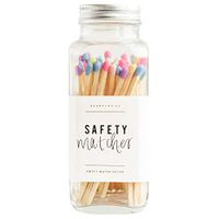Sweet Water Decor Multicolor Rainbow Safety Matches - Glass Jar | 60 Strike On Bottle Matches Vintage Matches Home Decor Candle Accessory Unicorn Rainbow Tip