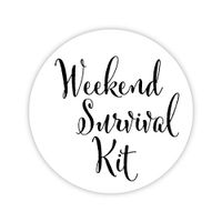 Bachelorette Survival Kit, Hangover Kit, in Sickness & Health Wedding Stickers, Choose Your Colors (#540-B)