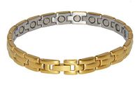Gold and Silver Magnetic Therapy Link Fashion Bracelets for Men and Women, healing magnets for Sports, Golf, Hairstylist, Arthritis, Carpal Tunnel (Gold, 8.25 Inches)