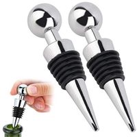 Fineday Bottle Stopper, 2Pcs Spherical Wine Bottle Plug Drink Bottle Stopper Reusable Vintage Bottles Glass Wine Saver Cover for Kitchen Home