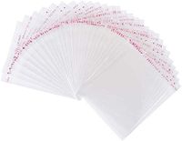 SPG 100 pcs Resealable Clear Poly Transparent OPP Bag Cello/Cellophane Plastic Bags Glossy Self Adhesive Bag Good for Decorative Christmas Wedding Gift Basket Supplies (2.5" x 3.1"+0.75")