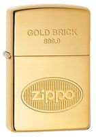 Zippo Lighter: Gold Brick 999.9 - High Polish Brass