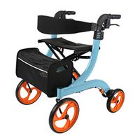 Drive Rollator Walker with Seat 2 in 1 Rollator-Transport Chair W/Paded Seatrest,Medical Rolling Walker Foldable,Used for Seniors Walking,Blue
