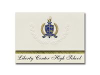 Signature Announcements Liberty Center High School (Liberty Center, OH) Graduation Announcements, Presidential style, Elite package of 25 with Gold & Blue Metallic Foil seal