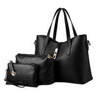 QIUUE 3PCS Women Large Capacity Holder Bag Leisure Leather Crossbody Bags Handbag Messenger Bags Wallets