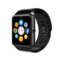 CulturesIn Smart Watch GT08 Touch Screen Bluetooth Wristwatch with Camera/SIM Card Slot/Pedometer Analysis/Sleep Monitoring for Android (Full Functions) and iOS (Partial Functions) (Gun Black)
