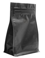BAP 12 oz Matte Black Flat or Block Bottom Bag, Valve, Zipper (100 pcs)