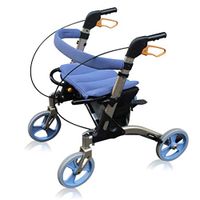 Standard Walkers Walker Stable Leisure Seat Folding Lightweight Wheelchair Rehabilitation Care with Brakes Help People with Limited Mobility (Color : Blue, Size : 8968.5cm)