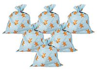 Pack of 6 Jumbo Gift Bags - Giant Plastic Gift Sacks, Gingerbread and Snowflakes Design - Perfect for Large Christmas Gifts - Includes Strings for Tying, Light Blue, 36 x 48 Inches