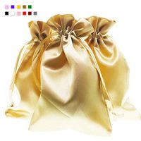 Knitial 5" x 8" Green Satin Gift Bags, Jewelry Bags, Wedding Favor Drawstring Bags Baby Shower Christmas Gift Bags 50 per Pack